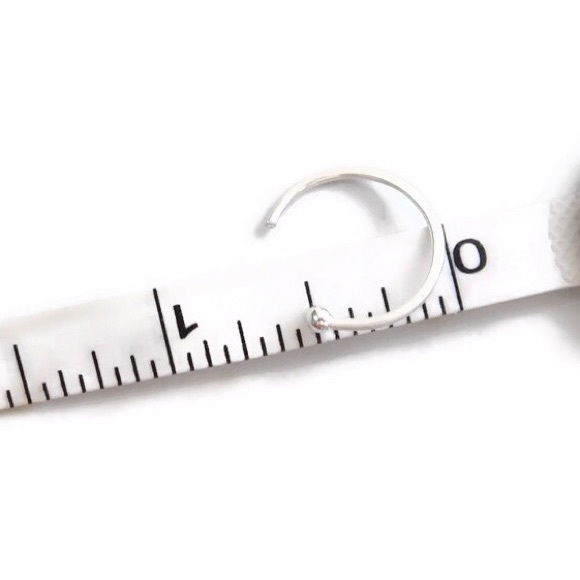 Fine 999 Sterling Silver Ball End Mini Hug Hoop Earrings - Picture 6 of 8